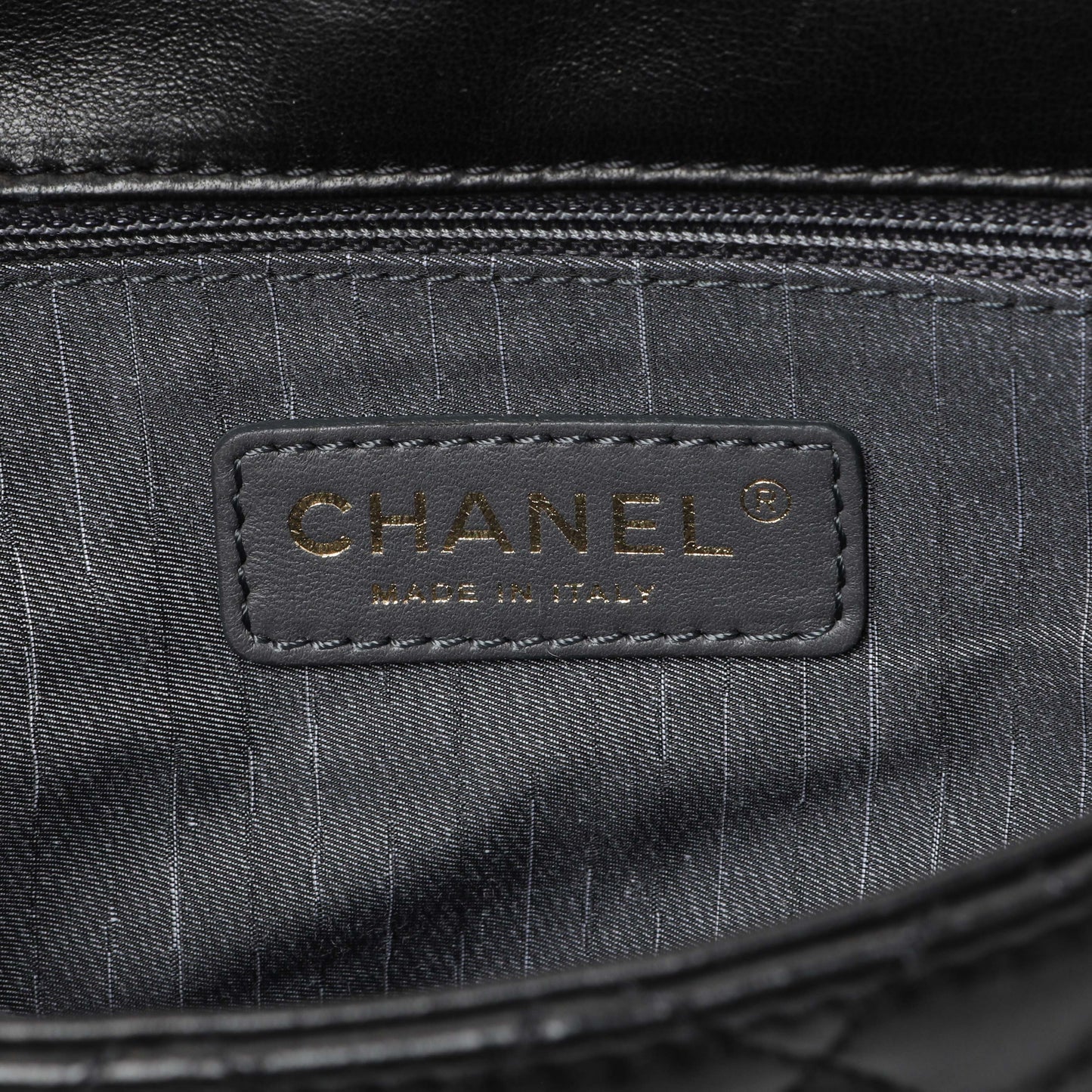 Exclusive Chanel Black Lambskin Quilted Medium Westminster Pearl Flap — Detail View
