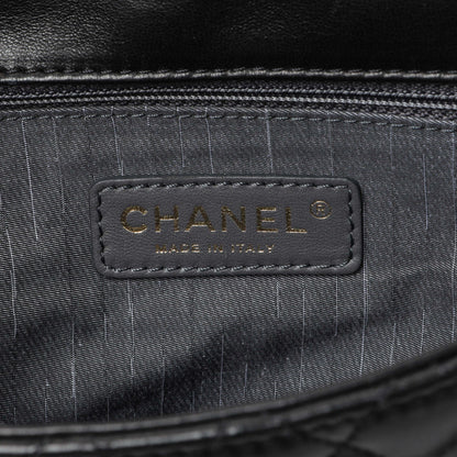 Exclusive Chanel Black Lambskin Quilted Medium Westminster Pearl Flap — Detail View