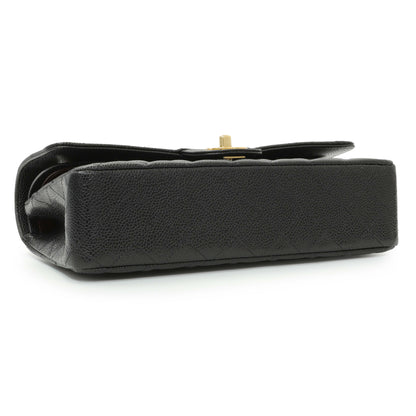 Exclusive Chanel Black Caviar Medium Double Flap — Back View