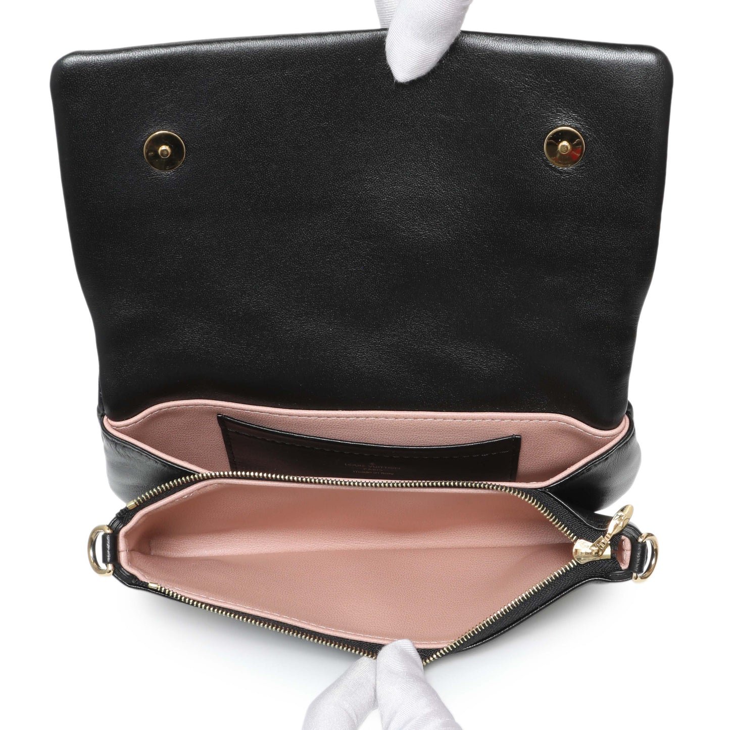 Exclusive Louis Vuitton Black Lambskin Embossed Monogram Pochette Coussin Crossbody — Alternate View 8