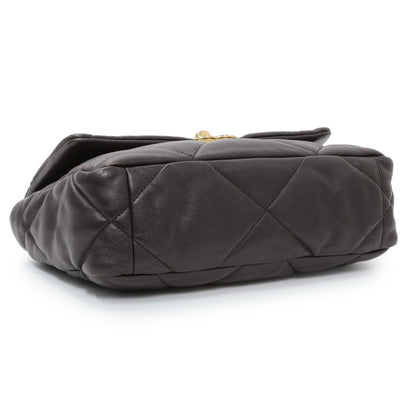 Exclusive Chanel Brown Quilted Lambskin Medium Chanel 19 Flap — Top View