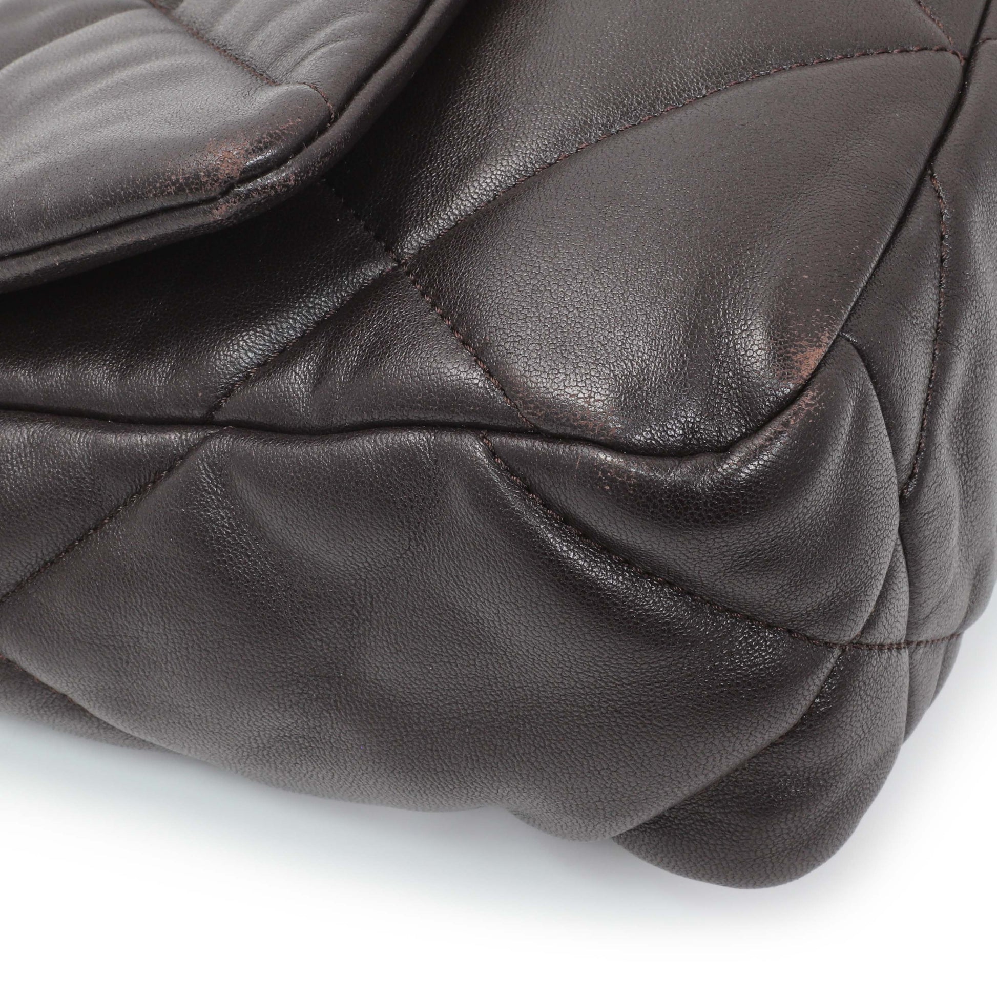 Exclusive Chanel Brown Quilted Lambskin Medium Chanel 19 Flap — Detail View