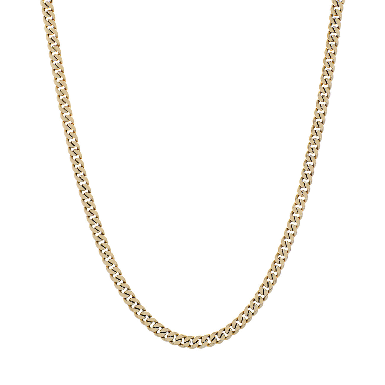 Exclusive 10K Yellow Gold Italian Curb Chain — Front View