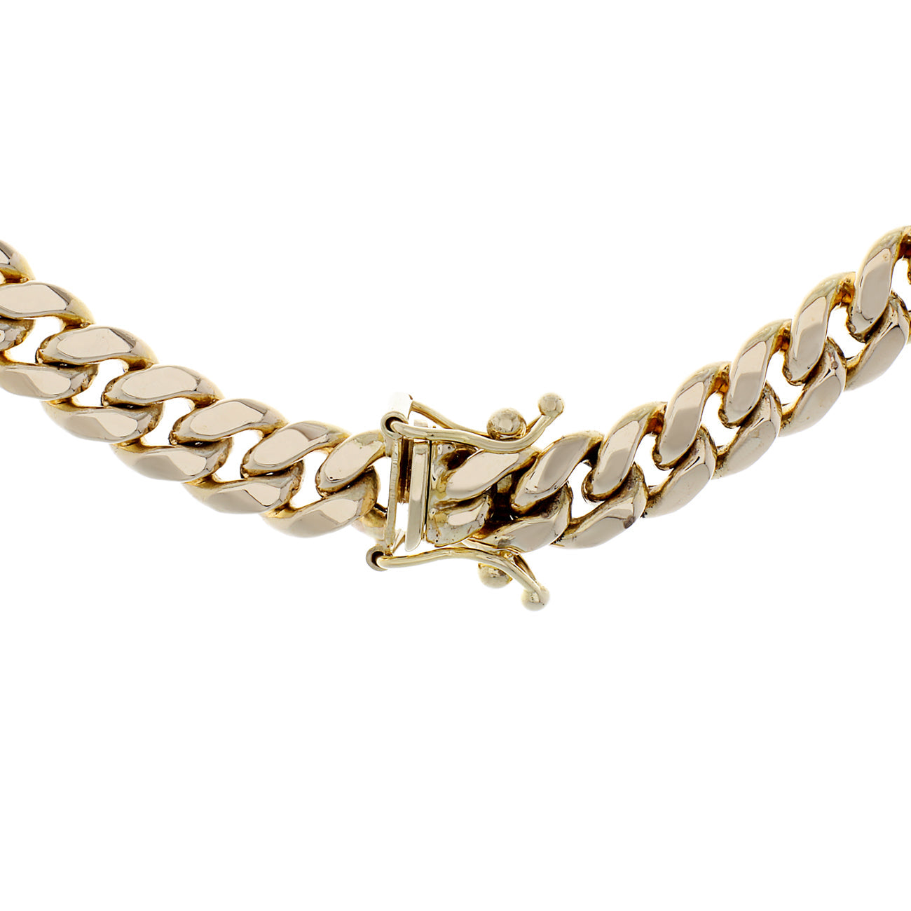 Exclusive 10K Yellow Gold Italian Curb Chain — Side View