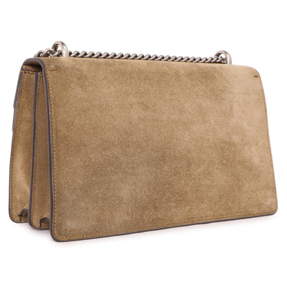 Exclusive Gucci Taupe Suede Small Dionysus Shoulder Bag — Side View