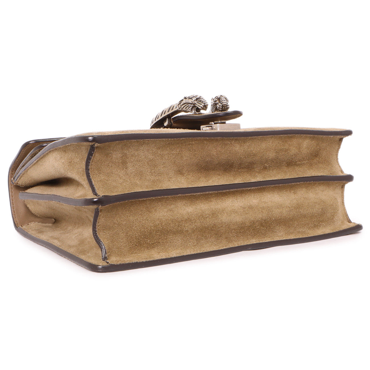 Exclusive Gucci Taupe Suede Small Dionysus Shoulder Bag — Back View
