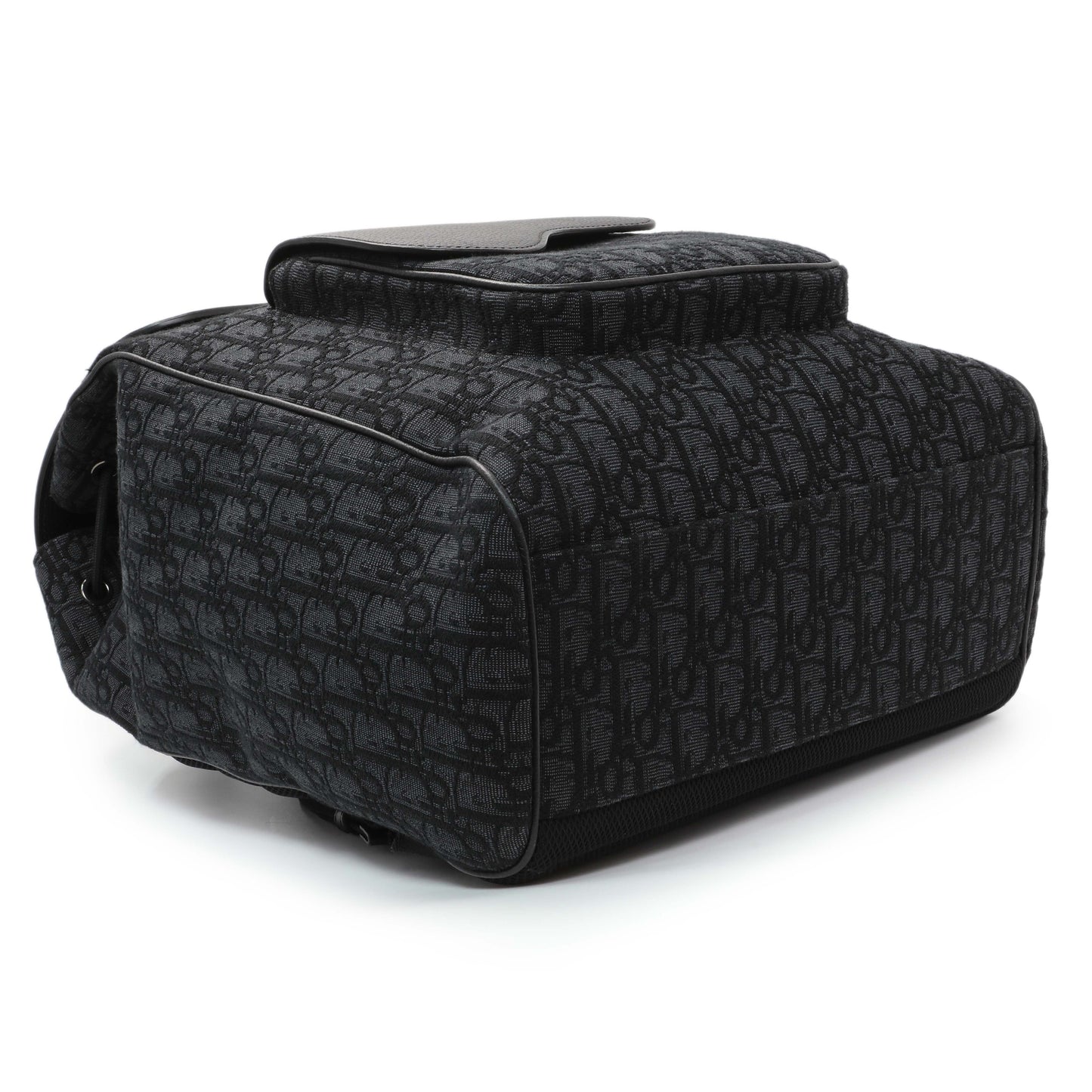 Exclusive Christian Dior Black Oblique Saddle Backpack — Back View