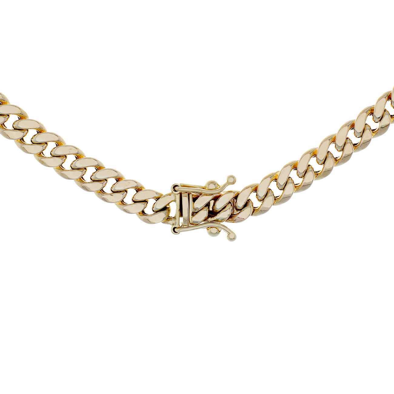 Exclusive 10K Yellow Gold Italian Curb Chain — Side View