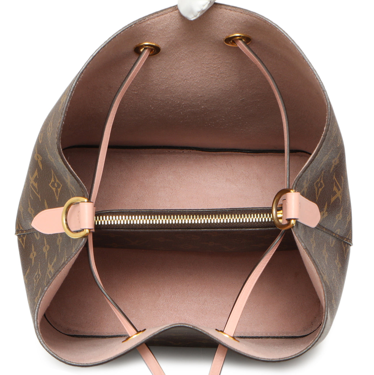 Exclusive Louis Vuitton Rose Poudre Monogram NeoNoe MM — Top View