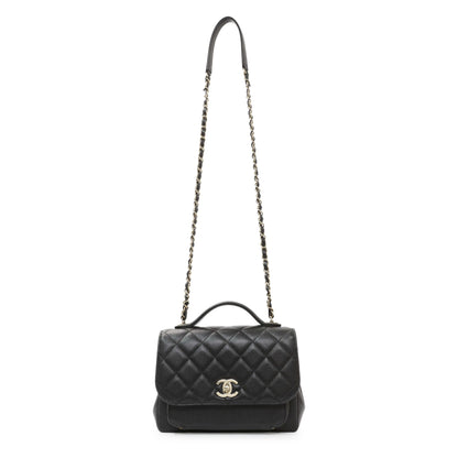 Exclusive Chanel Black Caviar Medium Business Affinity Flap — Front View