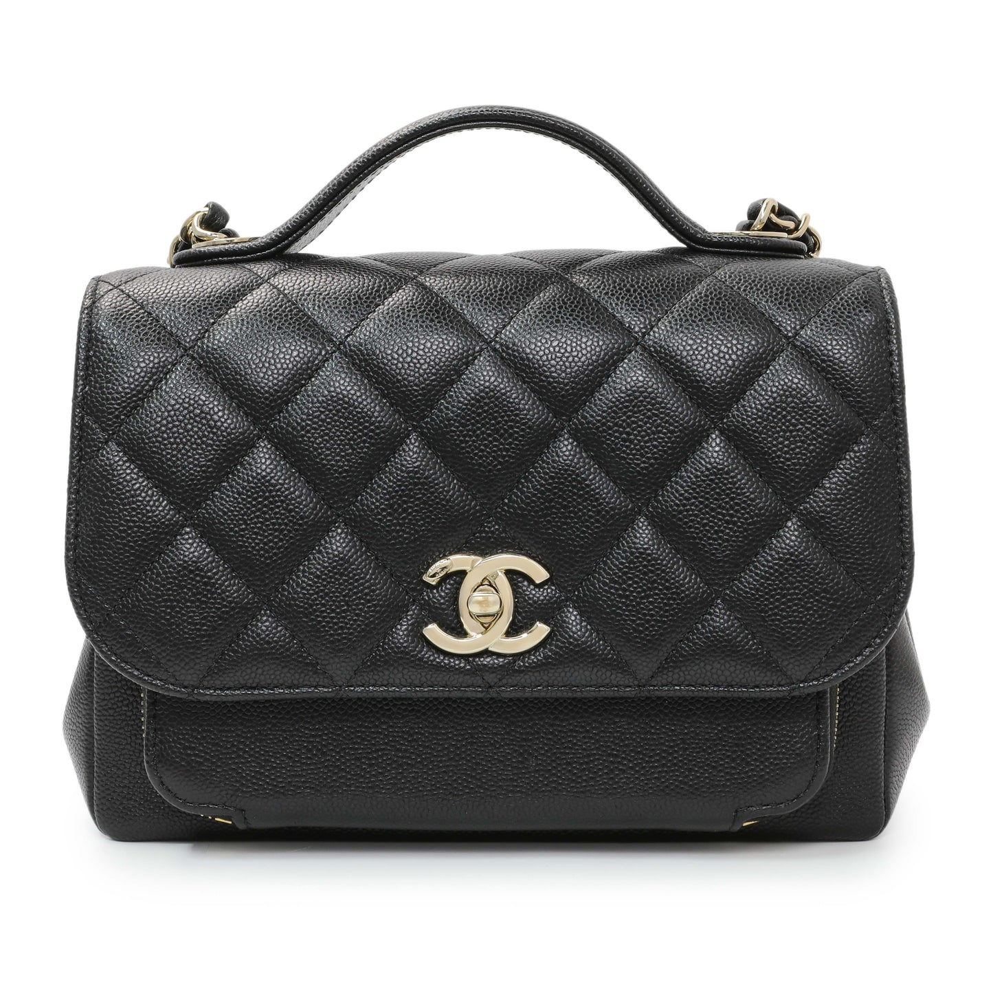 Exclusive Chanel Black Caviar Medium Business Affinity Flap — Side View