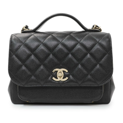 Exclusive Chanel Black Caviar Medium Business Affinity Flap — Side View