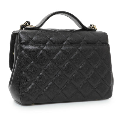 Exclusive Chanel Black Caviar Medium Business Affinity Flap — Back View