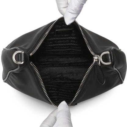 Exclusive Prada Black Re-Nylon Re-Edition 2005 Shoulder Bag — Detail View