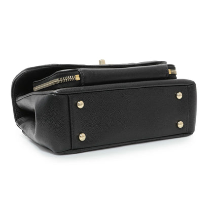 Exclusive Chanel Black Caviar Medium Business Affinity Flap — Top View