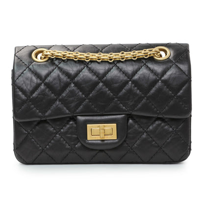 Exclusive Chanel Black Quilted Aged Calfskin 2.55 Reissue Flap 224 — Front View