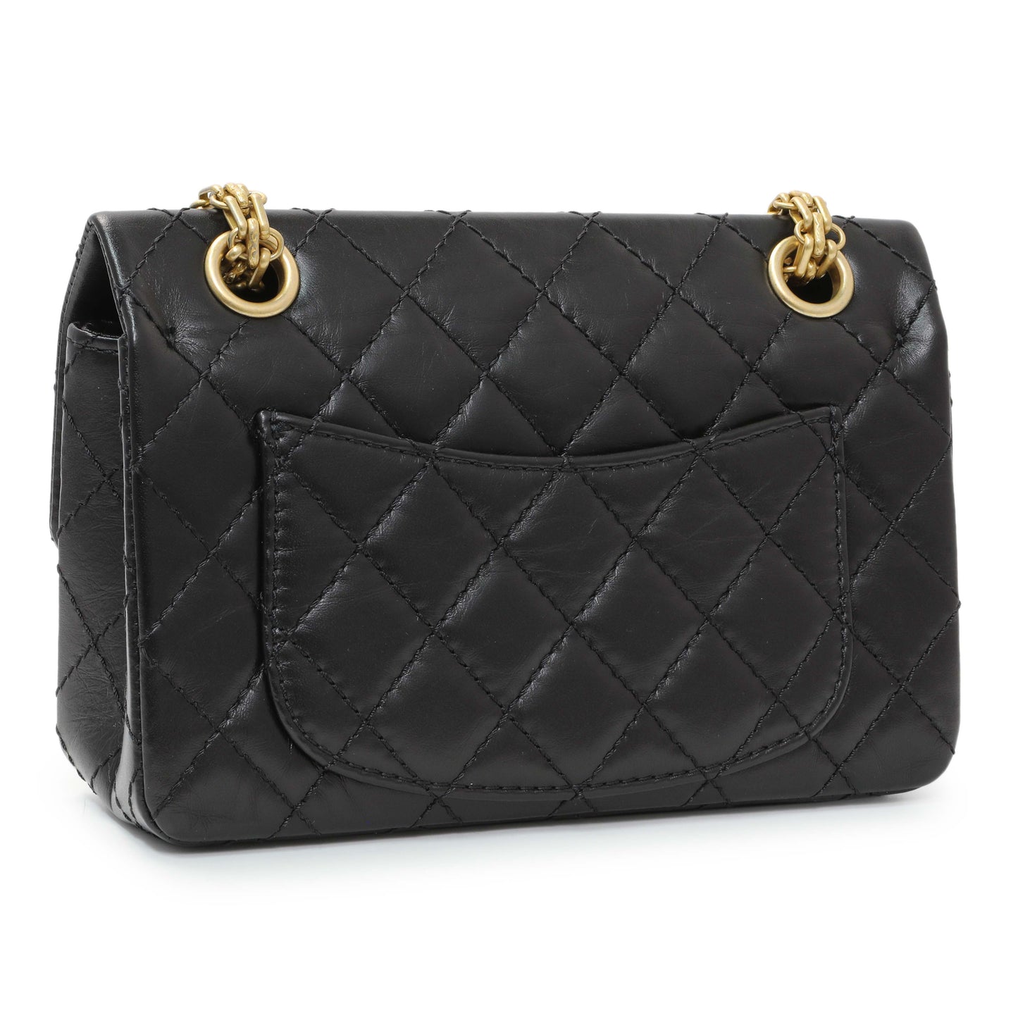Exclusive Chanel Black Quilted Aged Calfskin 2.55 Reissue Flap 224 — Side View