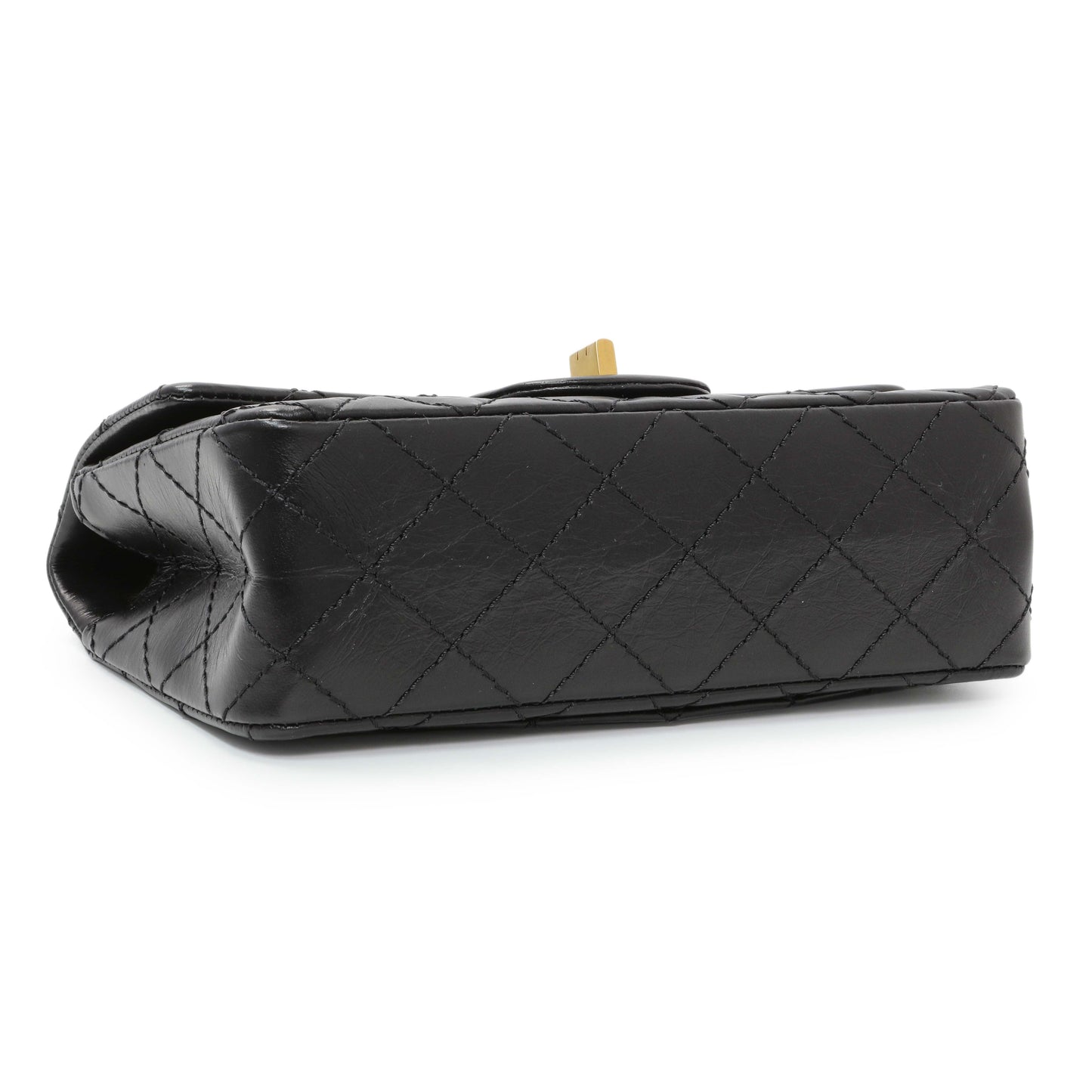 Exclusive Chanel Black Quilted Aged Calfskin 2.55 Reissue Flap 224 — Back View