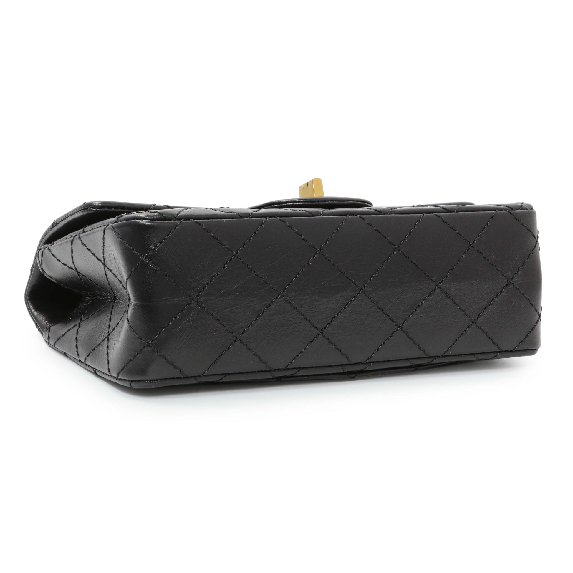Exclusive Chanel Black Quilted Aged Calfskin 2.55 Reissue Flap 224 — Back View