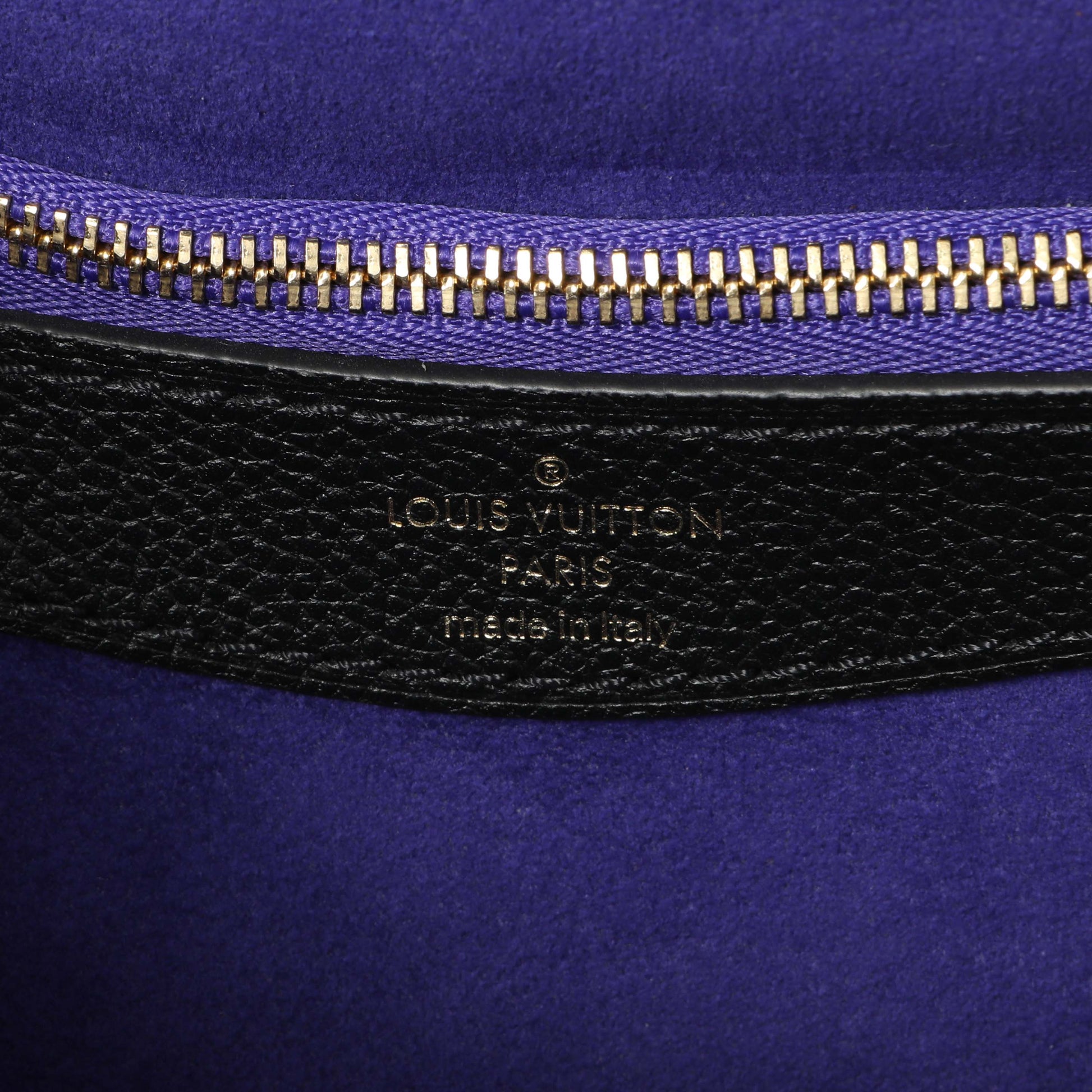 Exclusive Louis Vuitton Black Empreinte Monogram Giant Diane — Detail View