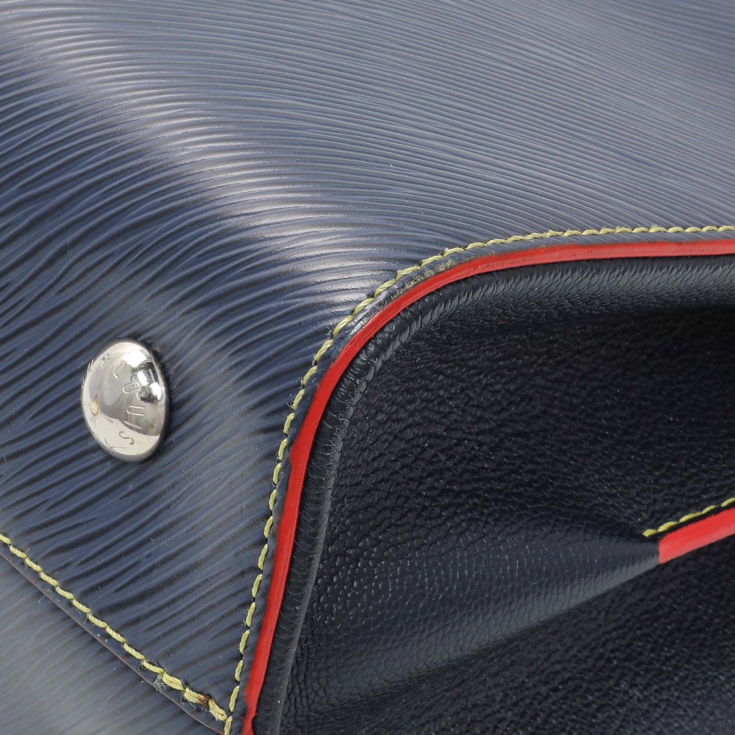 Exclusive Louis Vuitton Indigo Epi Twist Tote — Detail View