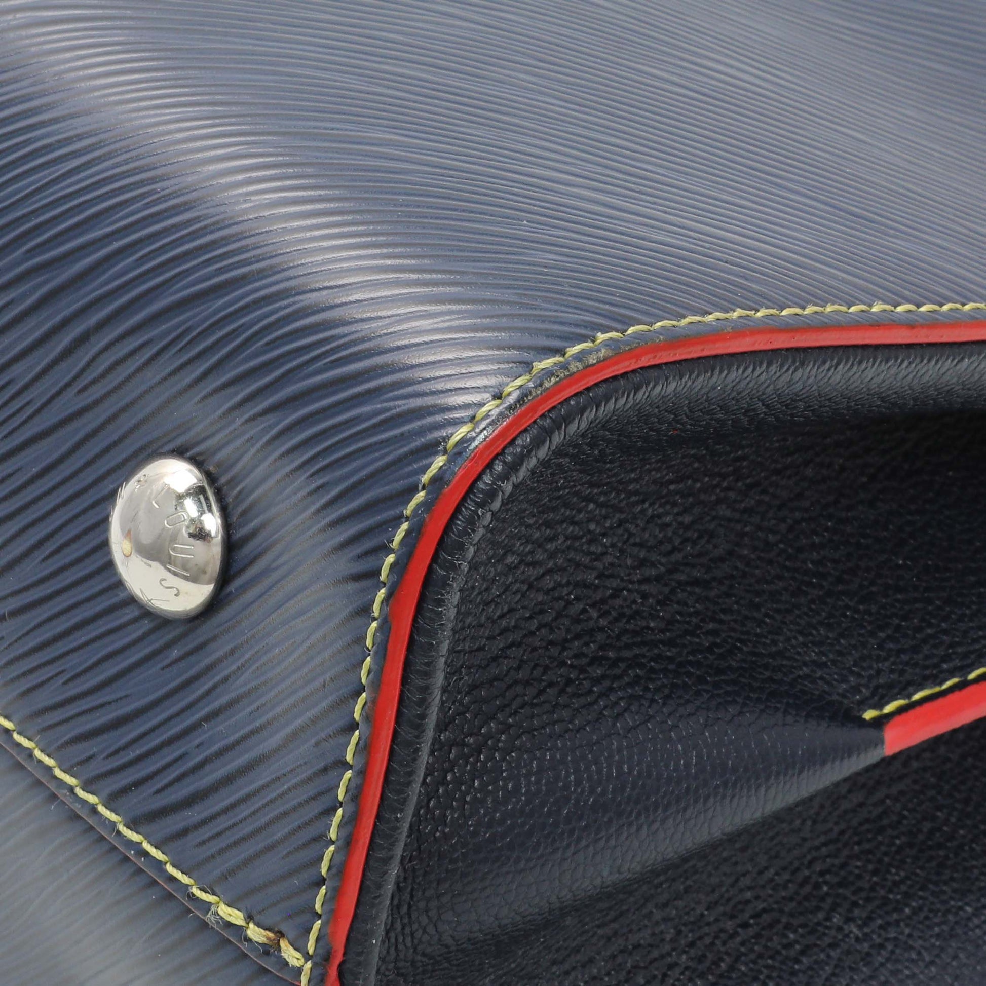 Exclusive Louis Vuitton Indigo Epi Twist Tote — Detail View