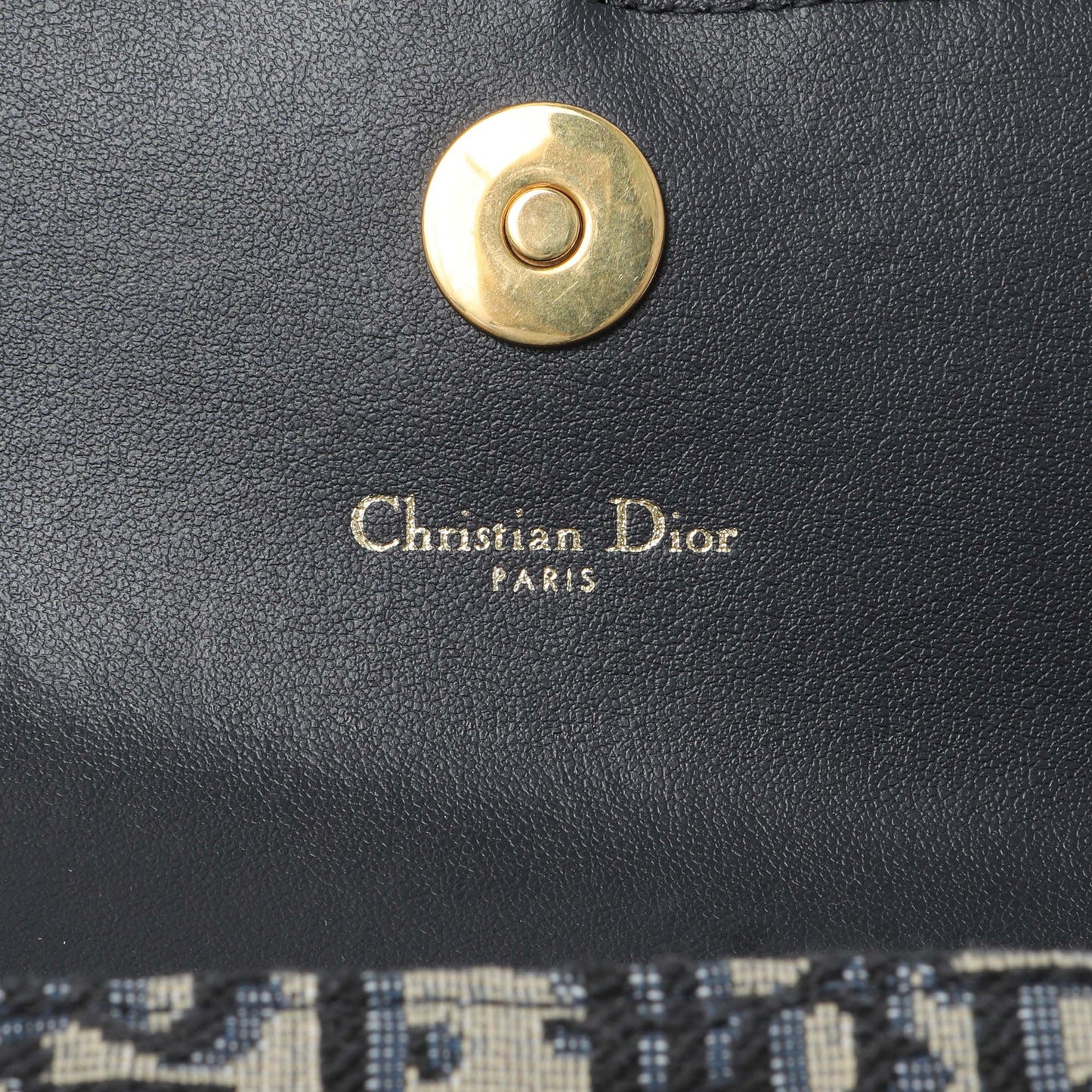 Exclusive Christian Dior Oblique Saddle Pouch with Chain — Detail View