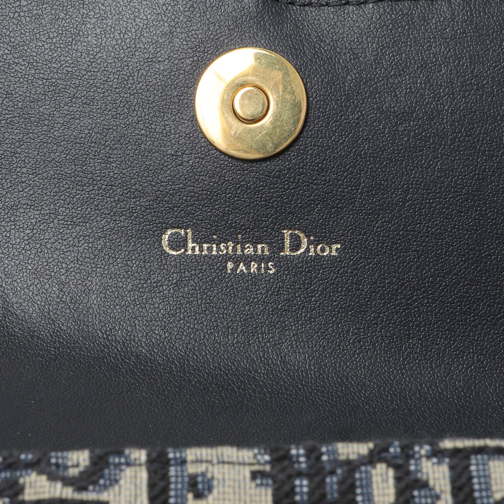 Exclusive Christian Dior Oblique Saddle Pouch with Chain — Detail View