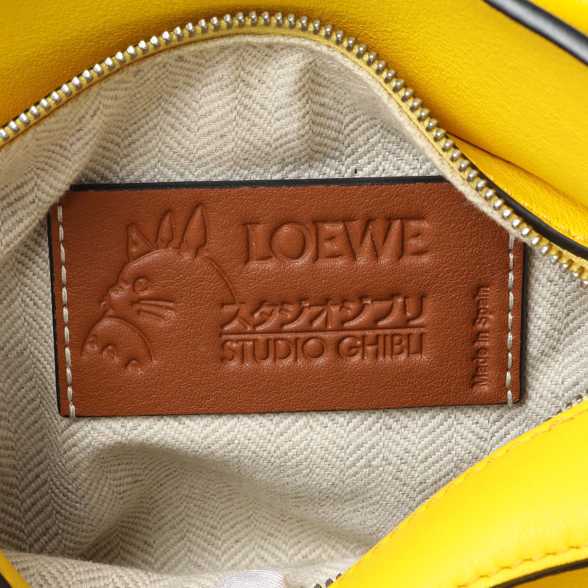 Exclusive Loewe X Studio Ghibli Calfskin My Neighbour Totoro Mini Puzzle Bag — Detail View