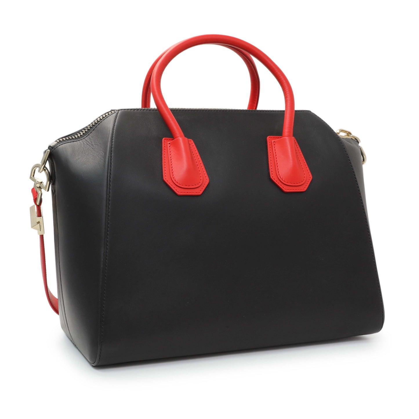 Exclusive Givenchy Black Red Calfskin Medium Antigona Tote — Side View