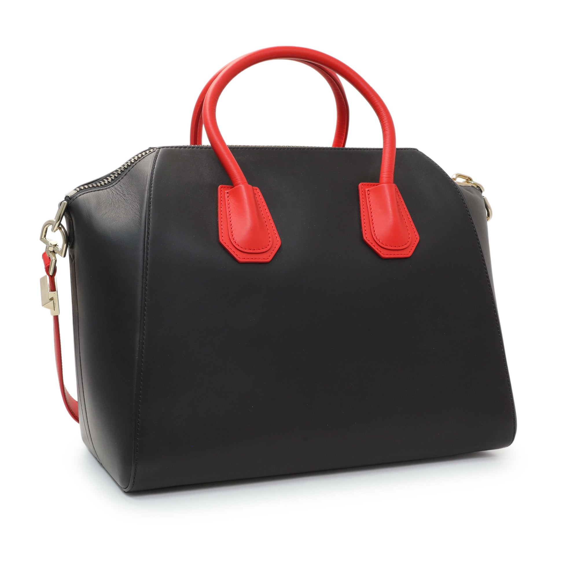 Exclusive Givenchy Black Red Calfskin Medium Antigona Tote — Side View