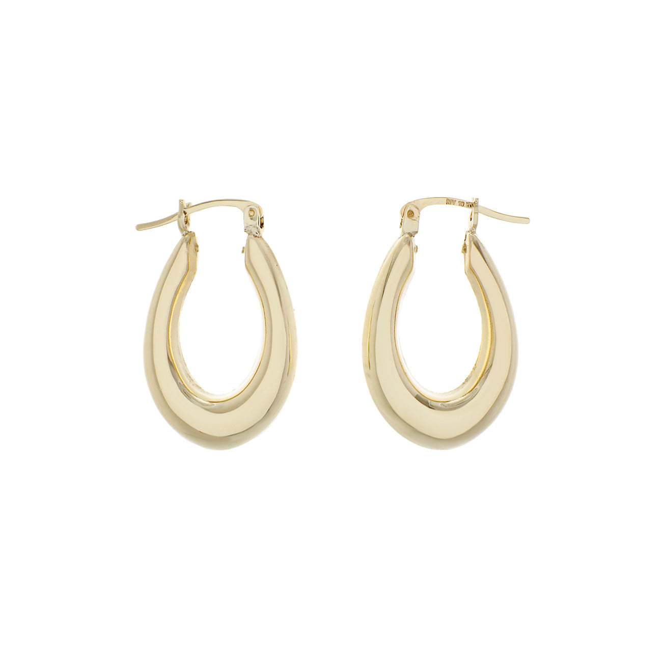 Exclusive 10K Yelllow Gold Hoop Earrings — Side View