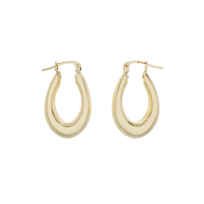 Exclusive 10K Yelllow Gold Hoop Earrings — Side View