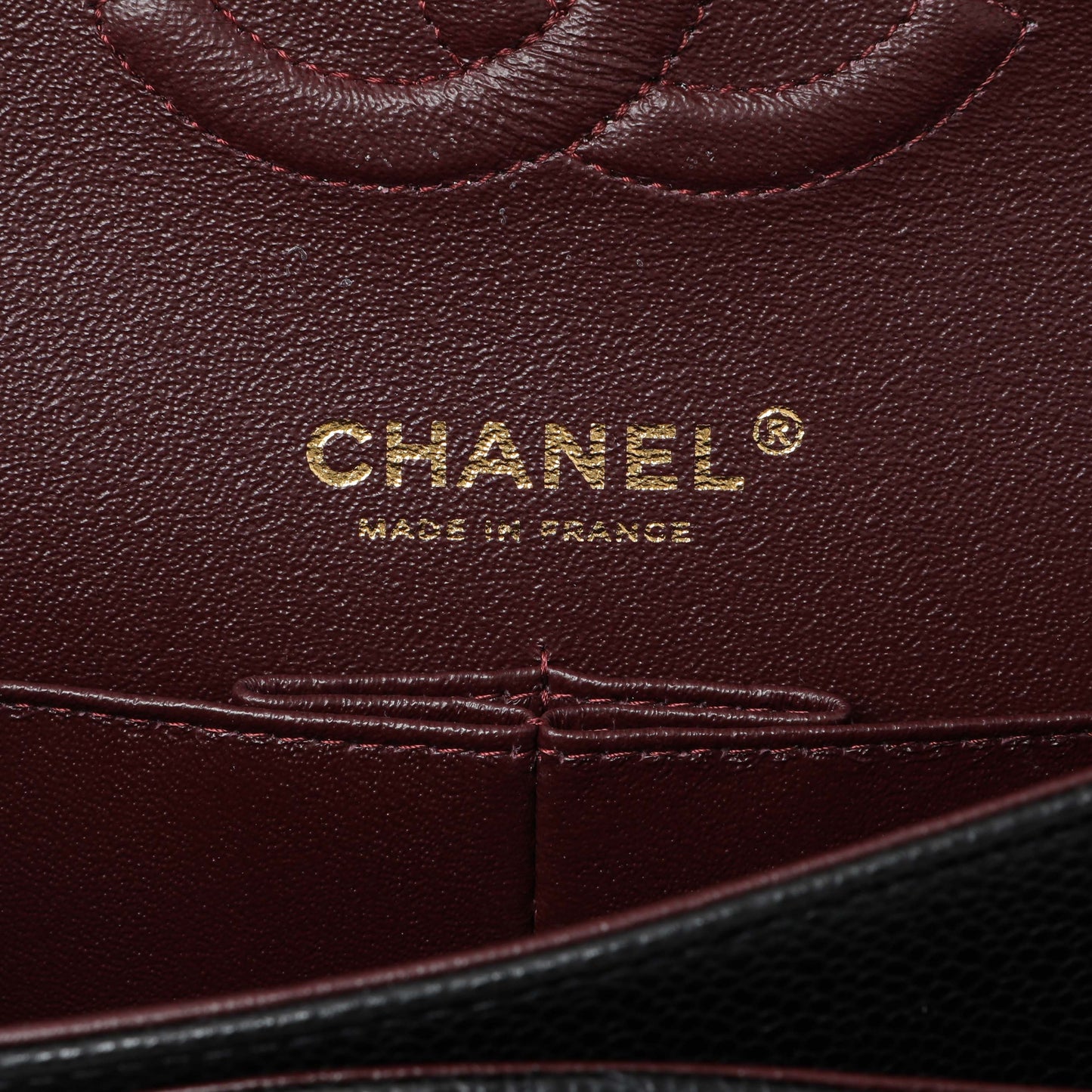 Exclusive Chanel Black Caviar Medium Double Flap — Detail View