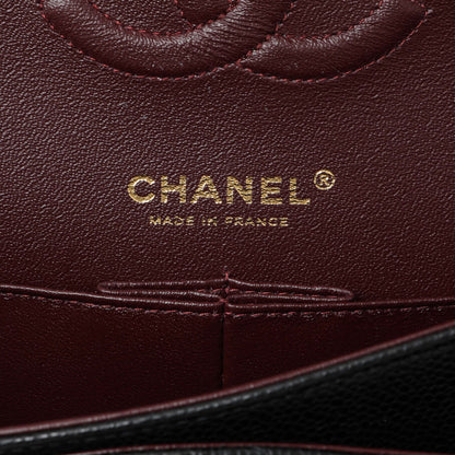 Exclusive Chanel Black Caviar Medium Double Flap — Detail View