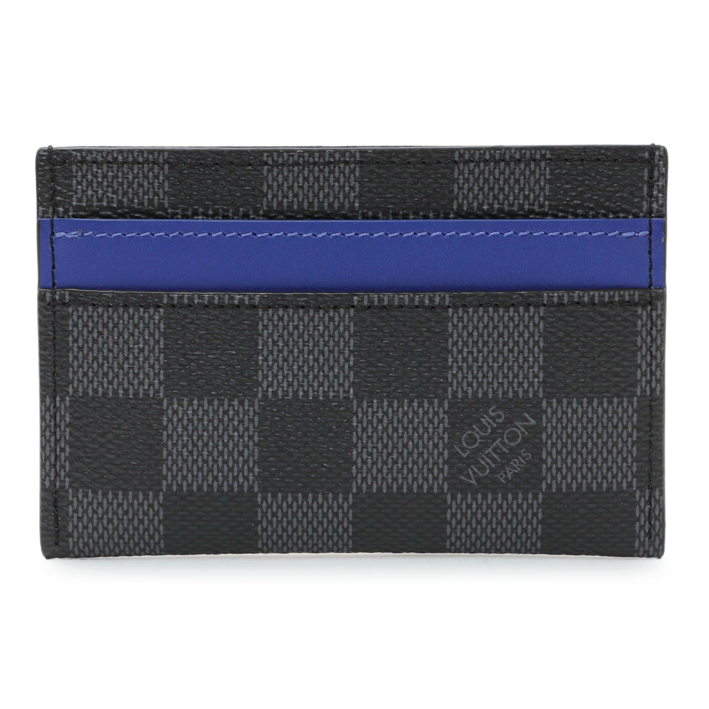 Exclusive Louis Vuitton Damier Graphite Double Card Holder — Front View