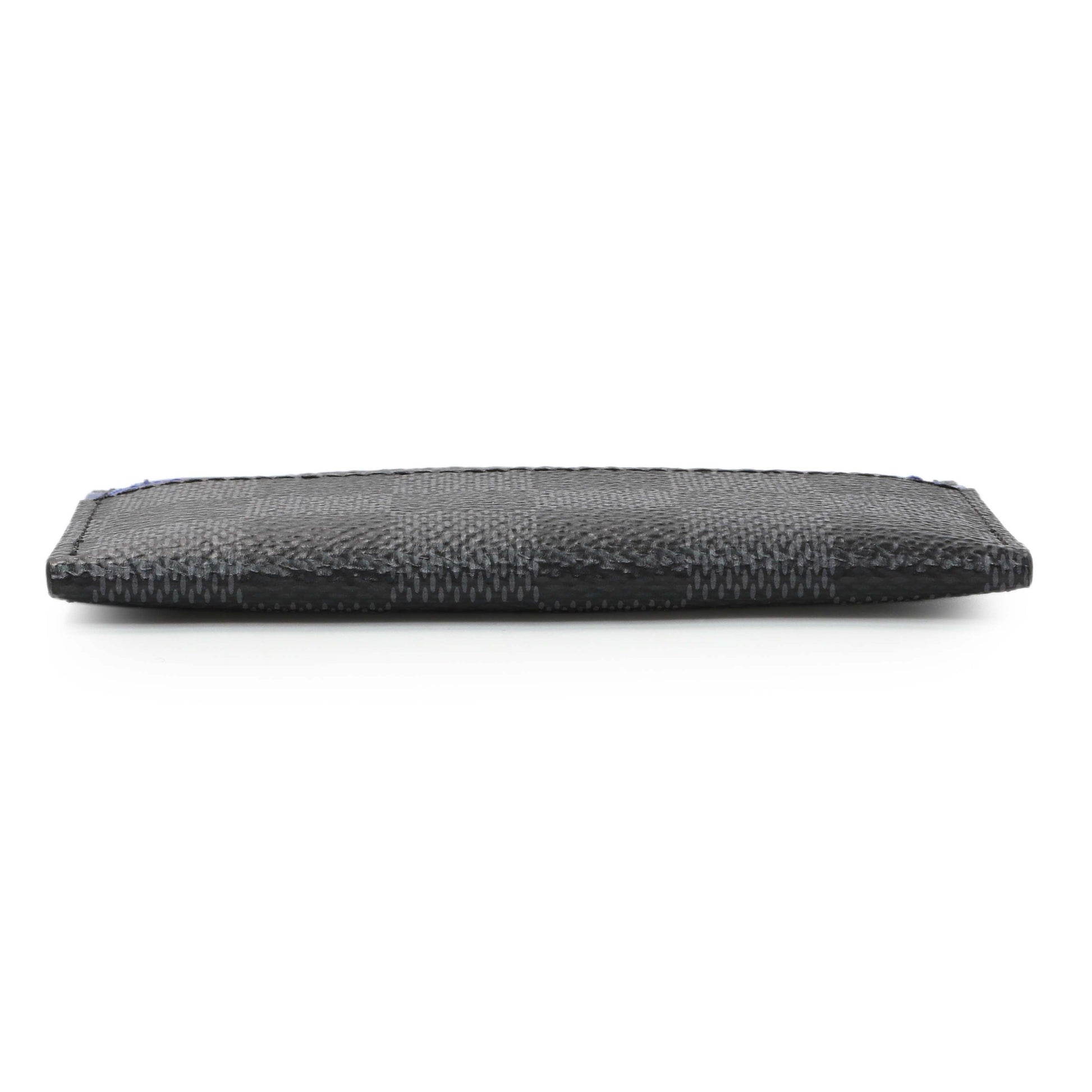 Exclusive Louis Vuitton Damier Graphite Double Card Holder — Back View