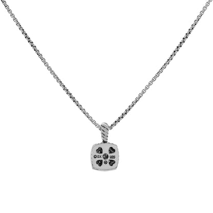 Exclusive David Yurman Sterling Silver Diamond Petite Albion Pendant Necklace — Side View