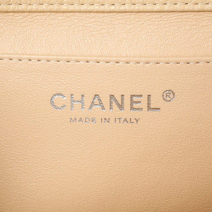 Exclusive Chanel Beige Quilted Caviar Clutch With Chain Flap — Lifestyle View