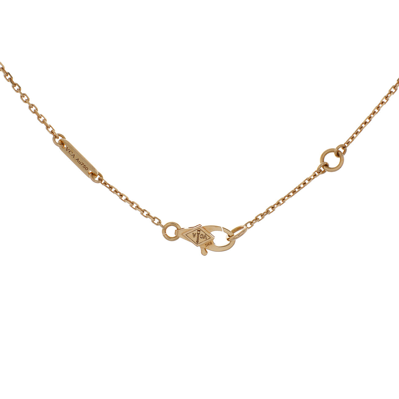 Exclusive Van Cleef & Arpels 18K Rose Gold Carnelian Sweet Alhambra Pendant — Side View