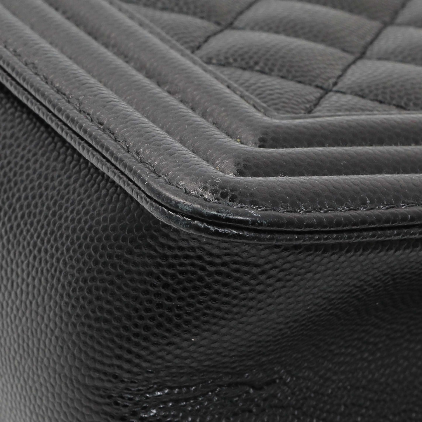 Exclusive Chanel Black Quilted Caviar Medium Boy Flap — Alternate View 8
