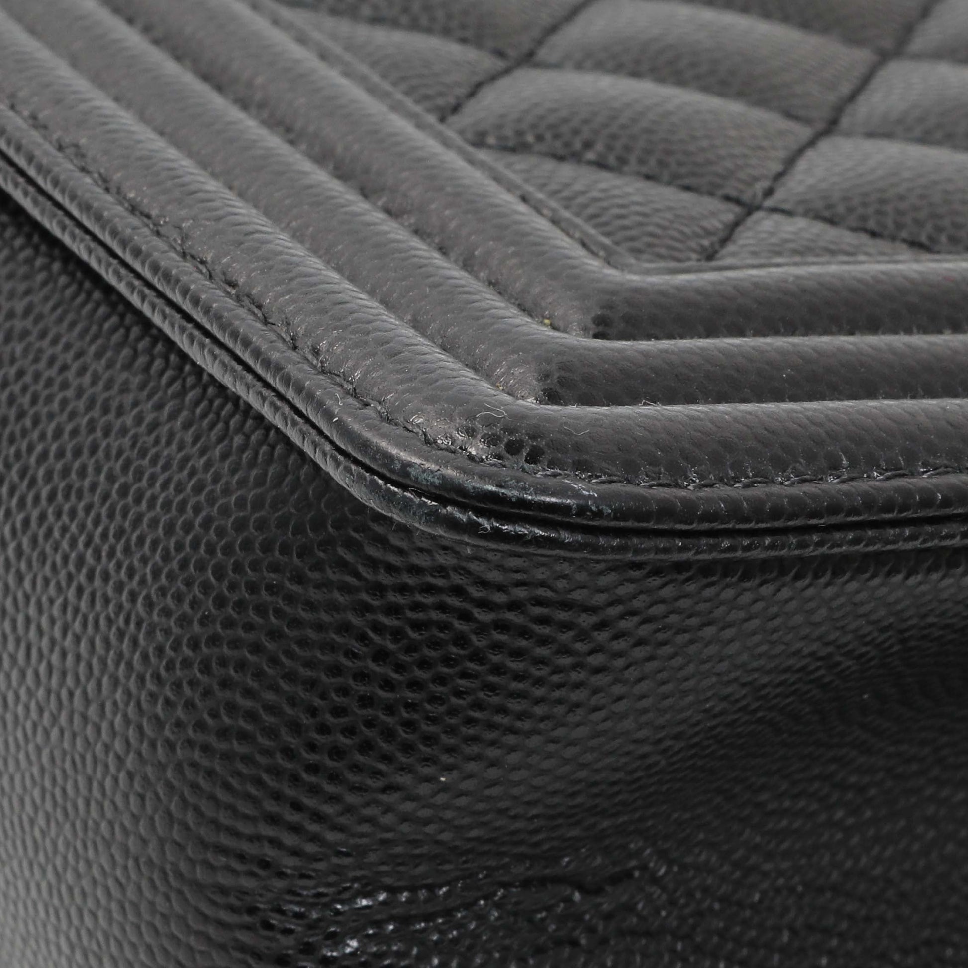 Exclusive Chanel Black Quilted Caviar Medium Boy Flap — Alternate View 8