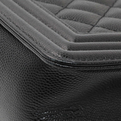 Exclusive Chanel Black Quilted Caviar Medium Boy Flap — Alternate View 8