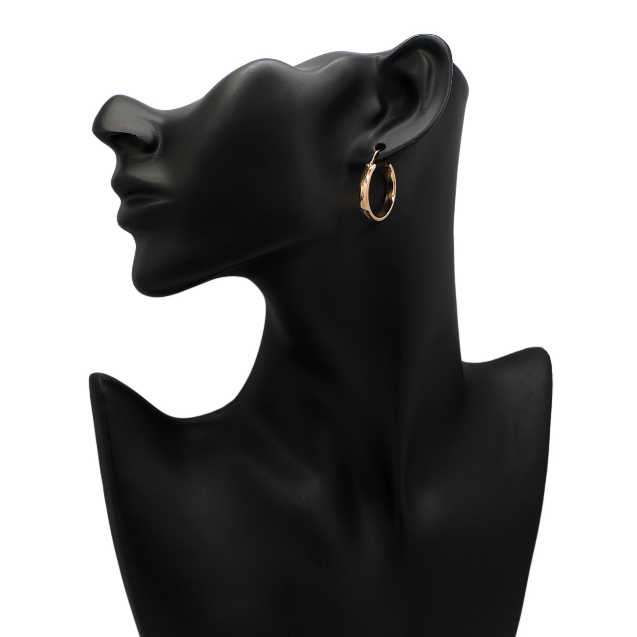 Exclusive 18K Yellow Gold Hoop Earrings — Back View