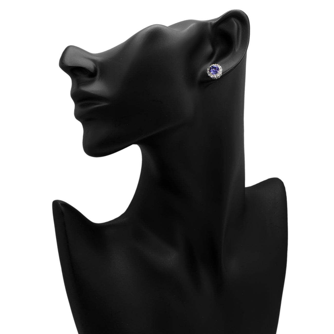 Exclusive 18K White Gold 2.30 Carat Tanzanite Earrings — Back View