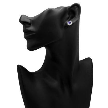 Exclusive 18K White Gold 2.30 Carat Tanzanite Earrings — Back View