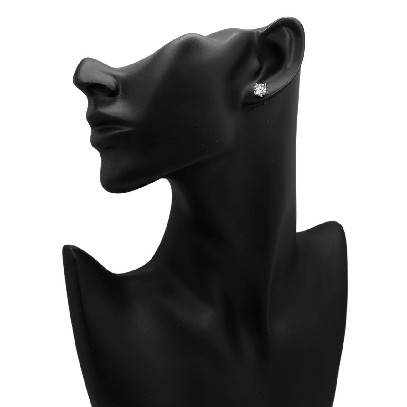 Exclusive Platinum 3.03 Carat Diamond Stud Earrings — Back View