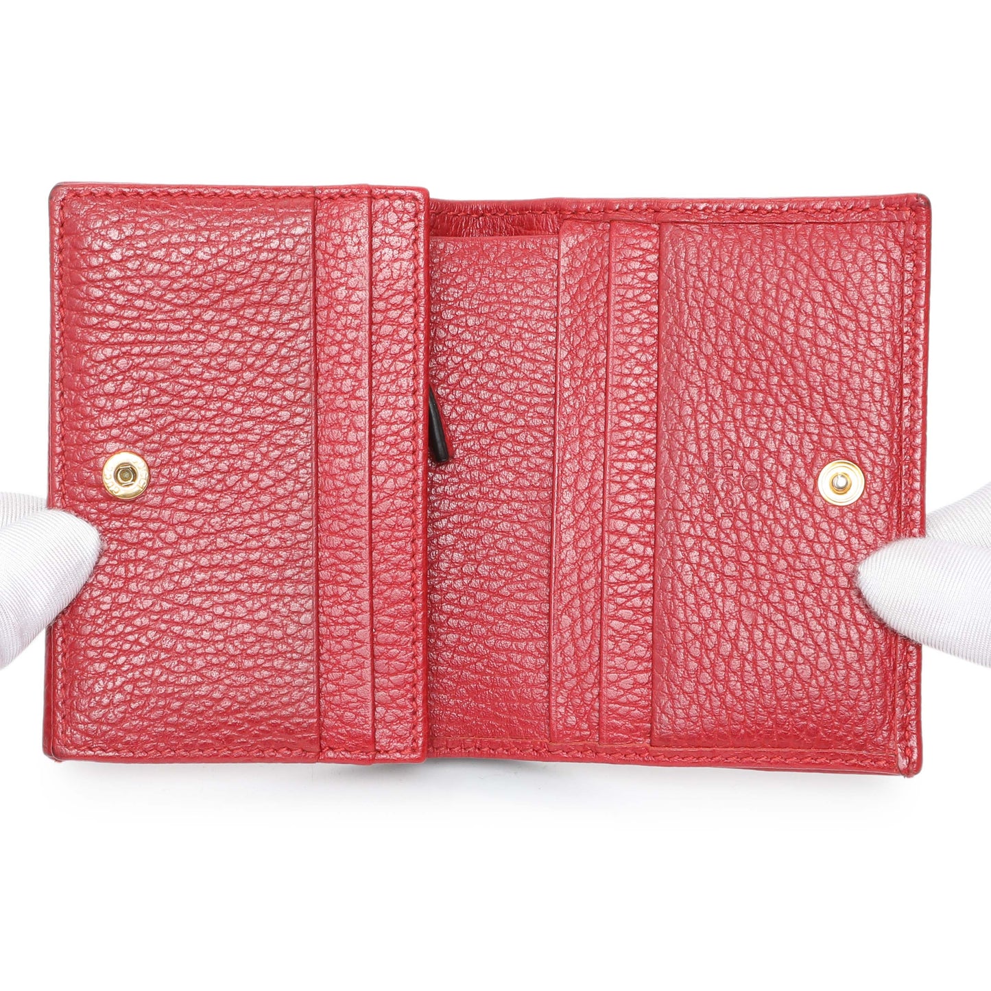 Exclusive Gucci Red Pebbled Calfskin Marmont Card Wallet — Alternate View 8