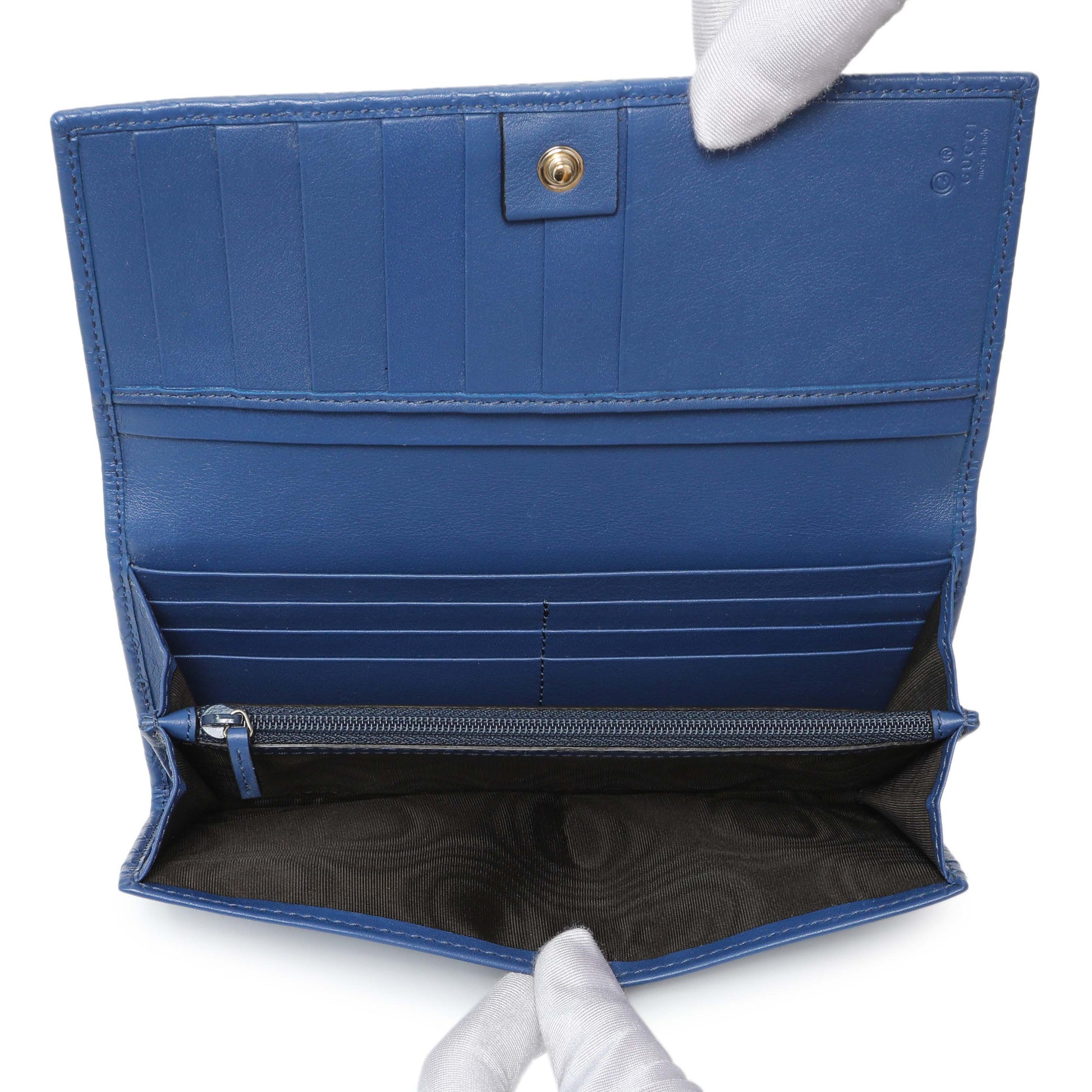 Exclusive Gucci Blue Microguccissima Long Wallet — Alternate View 8