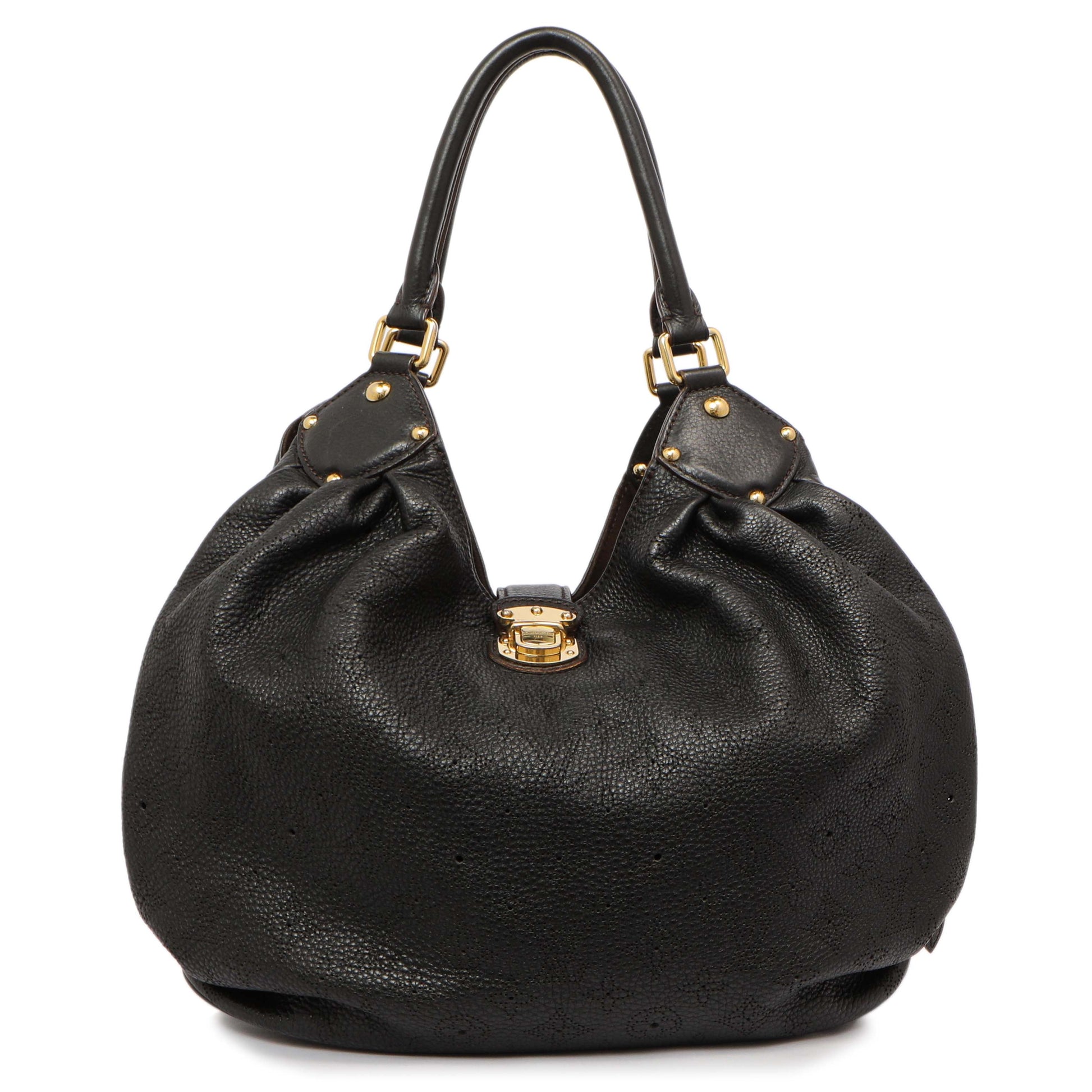 Exclusive Louis Vuitton Black Monogram Mahina L — Front View